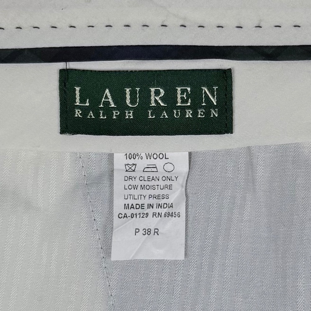 Lauren Ralph Lauren Mens Dress Pants Gray 38R 100% Wool Executive Wedding - Picture 3 of 8